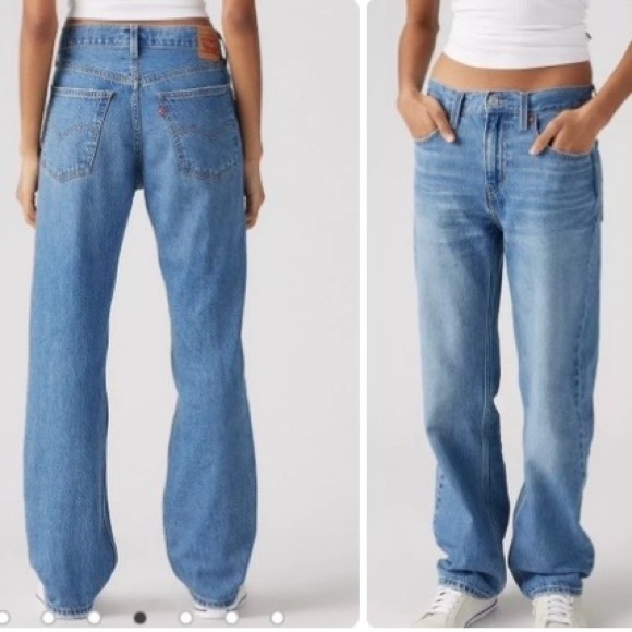 Levi’s Low Pro High Rise Straight Leg Light Denim Blue Loose Baggy Jeans Sz W28 - Picture 3 of 16